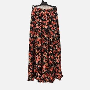 Boutique Skirt Women's XS Maxi Floral Boho Fairy Tiered Pocket Romantic Flowy